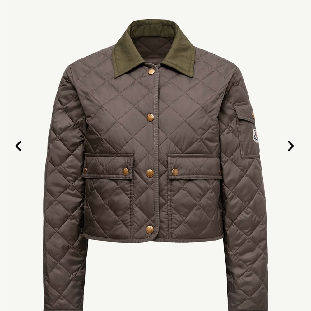 Moncler Brown Utility Jacket Quilted Cropped Design